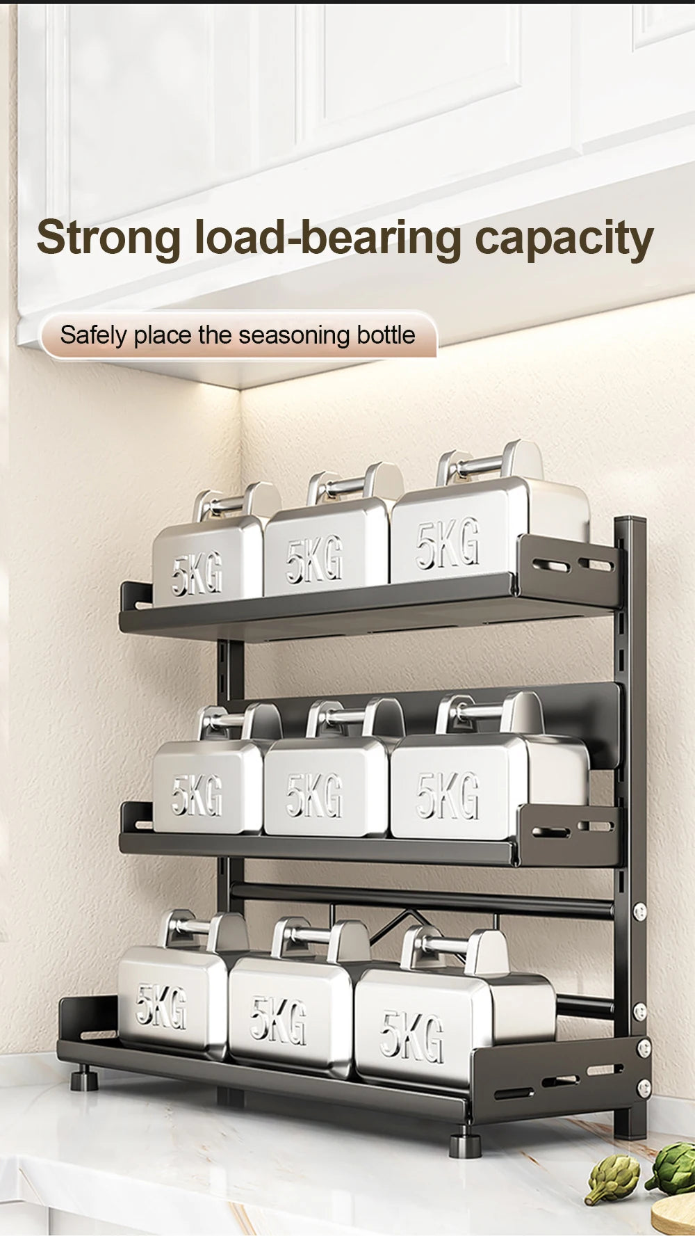 3-Tier Adjustable Spice Storage Rack