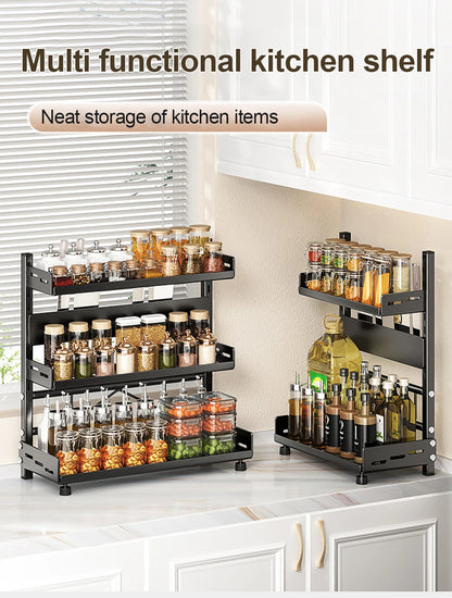 3-Tier Adjustable Spice Storage Rack