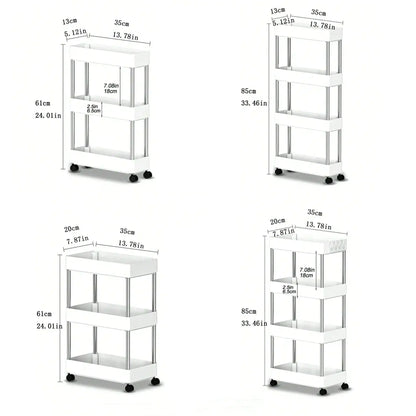 3/4-Tier Slim Rolling Storage Cart