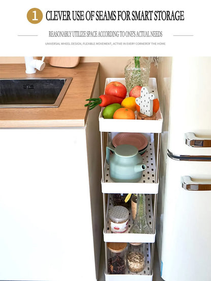 3/4-Tier Slim Rolling Storage Cart