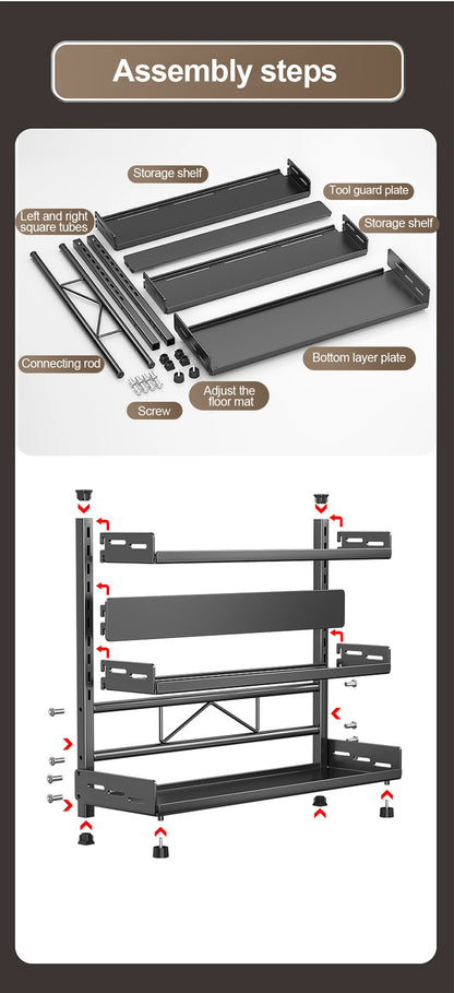 3-Tier Adjustable Spice Storage Rack