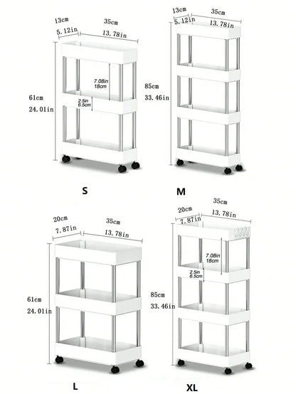3/4-Tier Slim Rolling Storage Cart